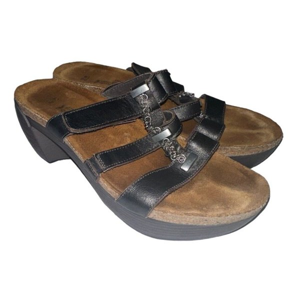 Naot Shoes Naot Bond Womens Chunky Heel Sandals Black Leather Sz 39 Or 8 Poshmark